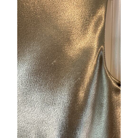 Nili Lotan Anne Gold Satin Midi Dress Size 4 Holiday Cocktail Party Elegant - Picture 9 of 15